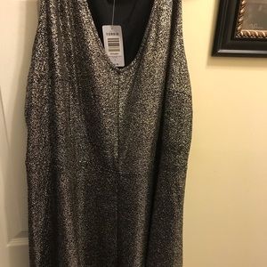 New! Beautiful Torrid gold metallic skater dress.